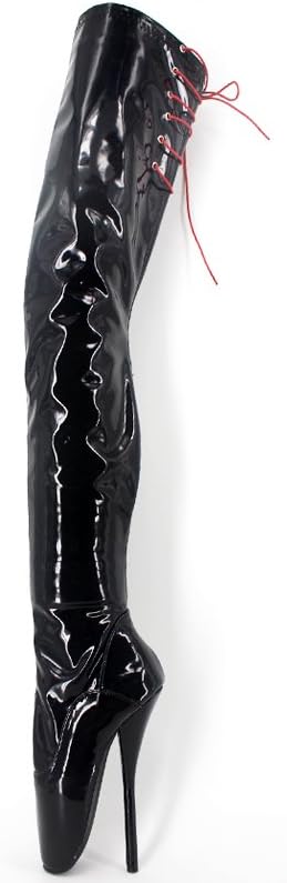 WONDERHEEL 7" Stiletto Heel Crotch Ballet Shoes Fetish laeup Ballet Boots Women Sexy Boots