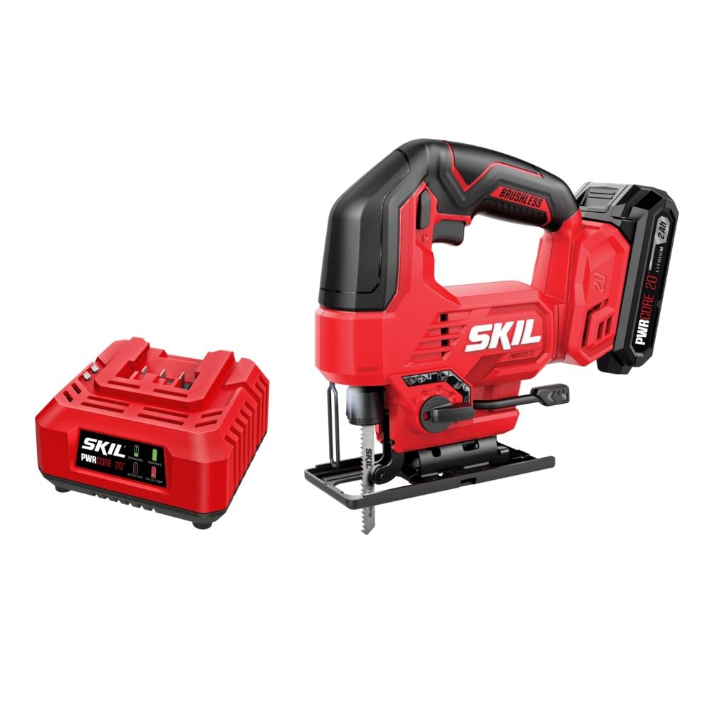 SKIL PWR CORE Brushless 20V Jig Saw Including 2.0Ah Battery and Charger- JS8290B-10 Image SKIL PWR CORE Brushless 20V Jig Saw Including 2.0Ah Battery and Charger- JS8290B-10 Image