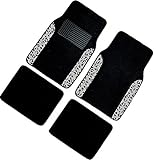 Two Tone 4 Piece Animal Print Floor Mats (White Gray Snow Leopard)