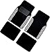 Two Tone 4 Piece Animal Print Floor Mats (White Gray Snow Leopard)