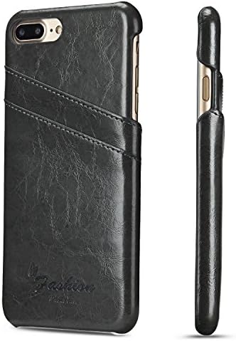 Protective Back Cases PU Leather Cover Anti Fall With Card Holder For Iphone7 Plus 5.5 inch Gray