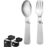 Spoon Fork for THERMOS FUNTAINER Food Jar 10 Oz, Multifunctional Tableware Set Folding Spoon and Fork Replacement Foldable Metal Serving for Hot Food Lunch Picnic Travel Outdoor