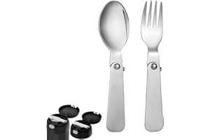 Spoon Fork for THERMOS FUNTAINER Food Jar 10 Oz, Multifunctional Tableware Set Folding Spoon and Fork Replacement Foldable Me
