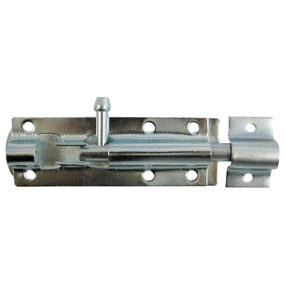 TIMCO Straight Tower Bolt - Zinc - 6" - Great for securing Flush Fitting Gates and shed Doors in a Closed Position, Adding Increased Security - One Bolt in a Pack and fixings Included.