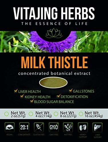 Milk Thistle Extract Powder 20:1 CONCENTRATION ORGANIC (2oz-57gr) by VitaJing