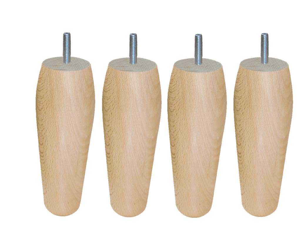 Margot 3700527816036 Artist's Workshop Olive Set of 4 Wooden Bed Legs Natural Varnish Height 15 cm