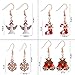 6 Pairs Christmas Dangle Earrings for Women Christmas Tree Stockings Angel Deer Snowflake Bells