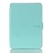 HAOCOO Ultra Slim Leather Smart Case Cover Build in Magnetic [Auto Sleep/Wake] Function for All-New Kindle Paperwhite 2012, 2013, 2015 Versions (Not fit All-New Paperwhite 10th Generation)(Aqua)