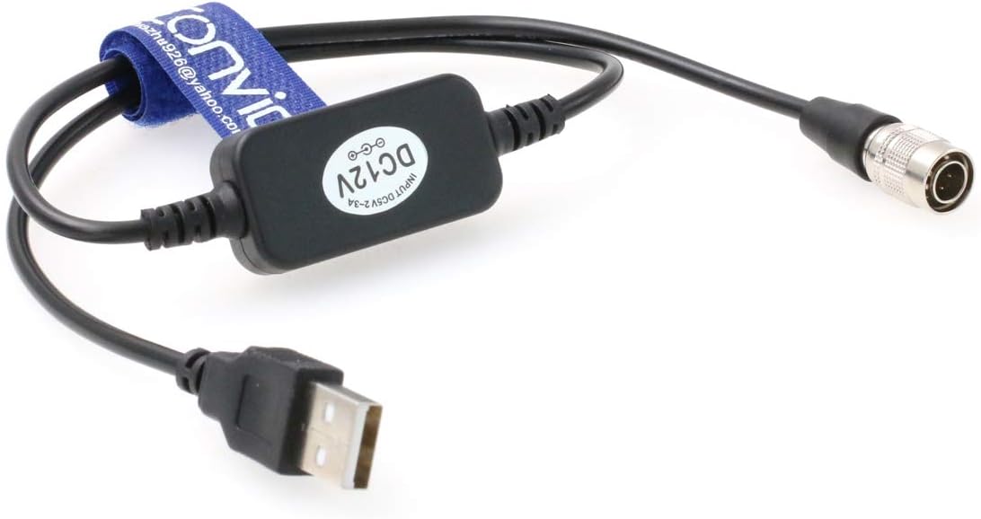 Eonvic 12v Male 4 Pin Hirose USB Power Cable for Zoom F4 F8 Sound
