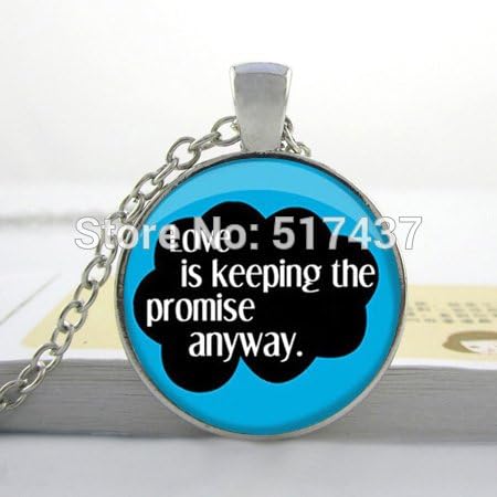 Pretty Lee Girls Glass Cabochon Necklace Glass Necklce Quote Love Is Keeping The Promise Anyway Glass Dome Pendant