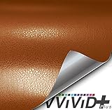 VViViD+ Fine Grain Brown Leather Soft Touch Vinyl Wrap Contact Paper (1ft x 5ft)