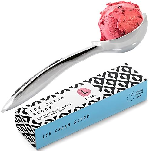 Ice Cream Scoop - Solid stainless steel - Non-slip rubber grip - Dishwasher safe - Stylish premium design