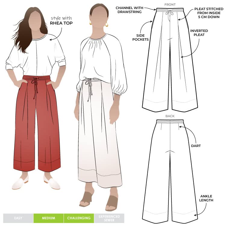 Style Arc Sewing Pattern - Milan Woven Pant (Sizes 18-30)