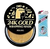 Bundle Korean Piolang 24K Gold Wrapping Mask Dilute Redness, Refresh Tired Skin - 80ML Bundle With Japanese Scrub Towel - 1 pc