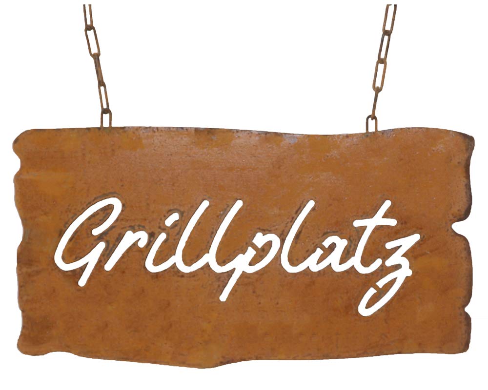 Bornhöft Sign Saying Board Rusty Garden Sign Patina Rust for Hanging Garden Decoration (Barbecue Area)