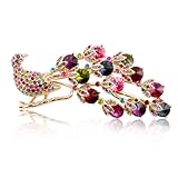 Fashion Plaza Vintage Style Peacock Brooch Pin Multi Color Crystals BR114