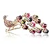 Fashion Plaza Vintage Style Peacock Brooch Pin Multi Color Crystals BR114