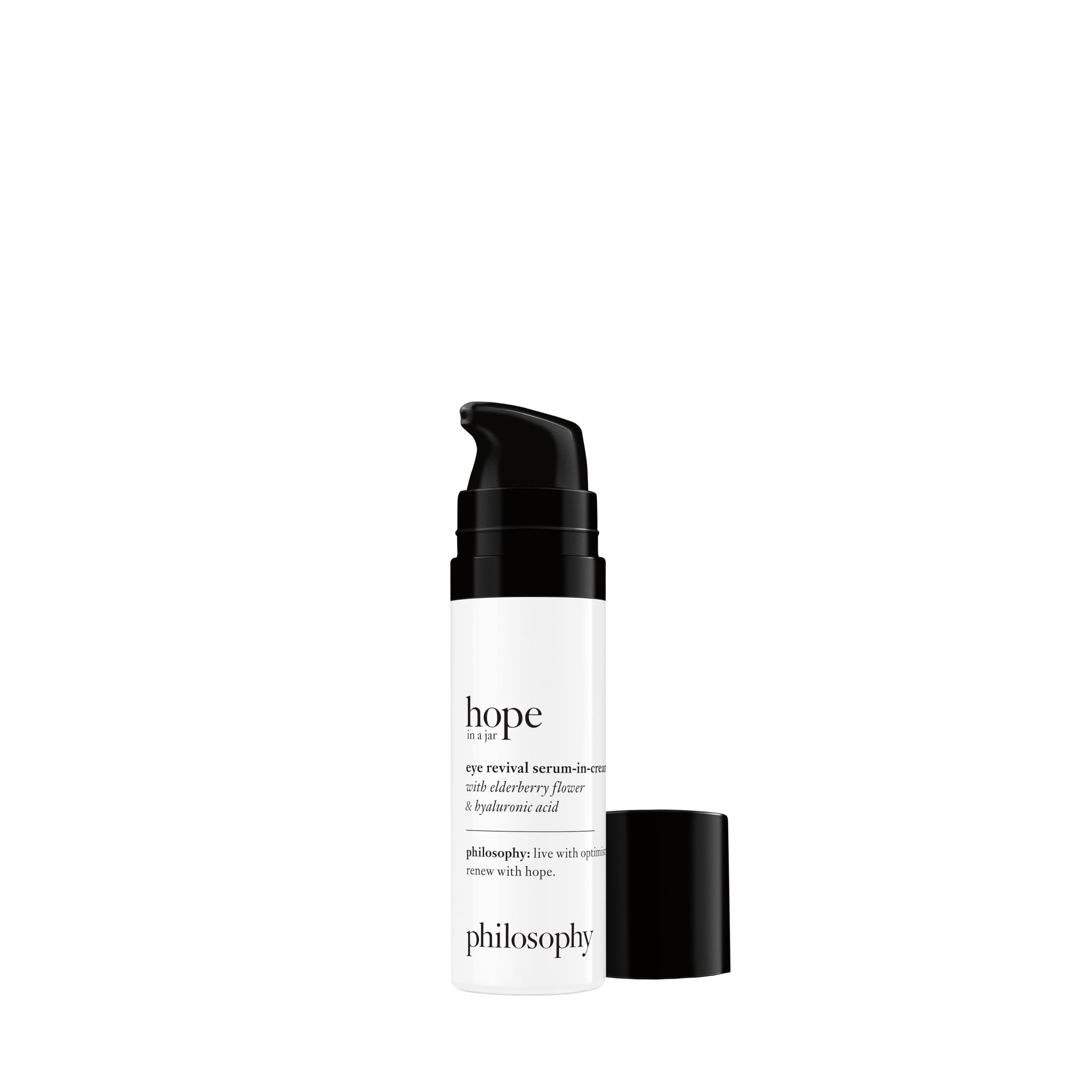 philosophy hope in a jar eye revival serum eye cream - with hyaluronic acid, elderberry extract & tangerine peel extract- hydrates and reduces puffiness - 0.5 fl oz