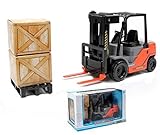 1:22 Scale Friction Fork Lift with Pallets Warehouse Truck Vehicle Toy Forklift for Kids