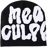 YUERFEILA Y2K Beanies Spider Web Pattern Beanie Wool Knit Skull Cap Winter Streetwear Outdoor Hats for Women Man Teenagers