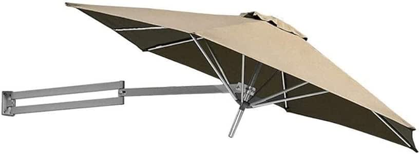 WGE Sombrillas para Patio 8.2 Pies Parasol Montado en La Pared