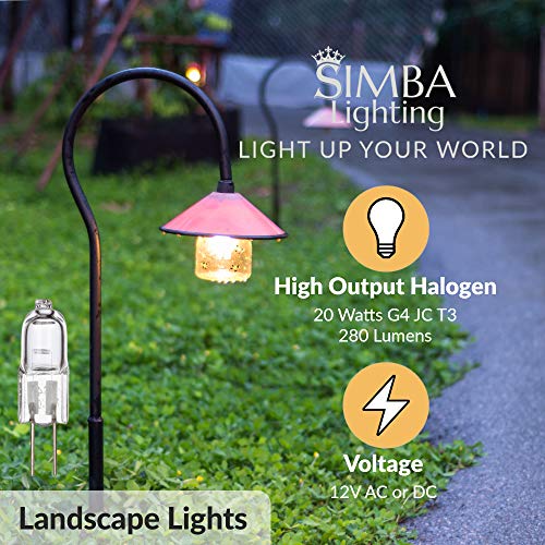 Simba Lighting Halogen G4 T3 20 Watt 280lm Bi-Pin Bulb 12 Volt A/C or D/C for Accent Lights, Under Cabinet Puck Light, Chandeliers, Track Lighting, 20W 12V 2 Pin JC Warm White 2700K Dimmable, 5-Pack