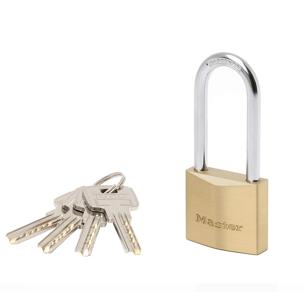 Master Lock 2940EURD Key Padlock with Extra Thick Solid Brass Body with Medium Shackle, Gold, 9,1 x 4 x 1,6 cm