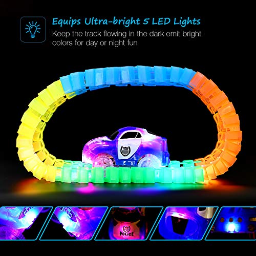image for Track Cars, BOVN Light-Up Fastest Speed Tracks Cars Replacement With 5