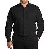 XPIZH Mens Dress Shirts Long Sleeve Collared Stretch Solid Formal Wedding Dating Business Casual Button Down Shirt Pocket