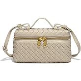 Slouchy Woven Crescent Crossbody Purses Women Square Box Shoulder Bag Mini Suede Tote Hobo Bags Handbag Evening Clutch Purse