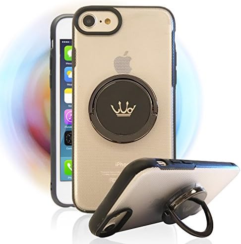 Spinner Cell Phone Case for Apple iPhone 8 and iPhone 7,Integrated with High Speed Rotating Ring Holder,Also Fit for iPhone Model 6S,6 (Semitransparent, iPhone 8,7,6S,6)
