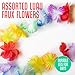 PartySticks 50 Count Hawaiian Leis - Bulk Hawaiian Party Decorations for Luau Party, Tropical Flower Necklaces