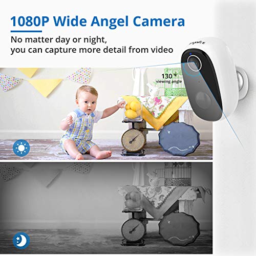 Wireless Rechargeable Battery Powered WiFi Camera, Home Security Camera, Night Vision, Indoor/Outdoor, 1080P Video with Motion Detection, 2-Way Audio, Waterproof, compatible with Cloud Storage/SD Slot