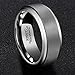 MNH Tungsten Rings for Men 8mm Wedding Band Comfort Fit Brushed Matte Finish Beveled Edge Size 5-14