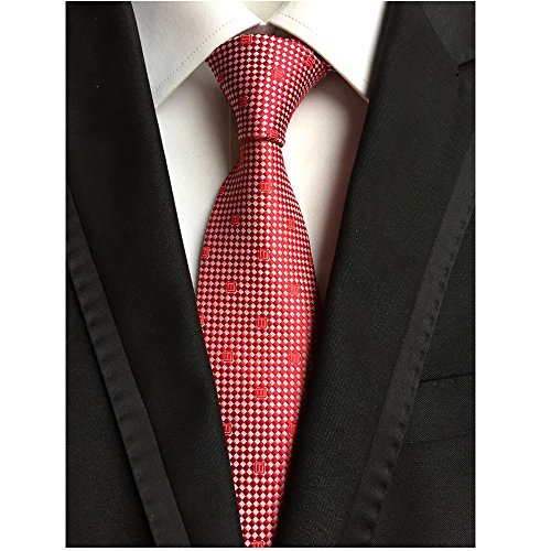 Jeatonge Lot 6 Pcs Mens Ties and 3 Free Tie Clips, Men's Classic Tie Necktie Woven Jacquard Neck Ties Gift box packing (Style 16)