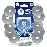10-Pack of 45mm Rotary Cutter Blades - Fits Olfa and Fiskars Rotary Cutters - Cuts Quilting Fabric, Leather, and More!