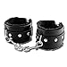 Happyjiu Handcuffs Ankle Bracelets SM Adult Plush PU Leather Bondage Fetish Handcuffs (black)