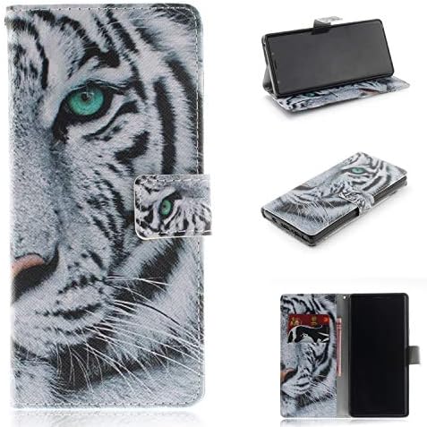Galaxy Note 9 Case, Easytop Folio Style Wallet Case for Samsung Galaxy Note 9 Stand Feature Protective PU Leather Flip Cover with Credit Card Slot Side Cash Pocket Magnetic Clasp Closure (Tiger)
