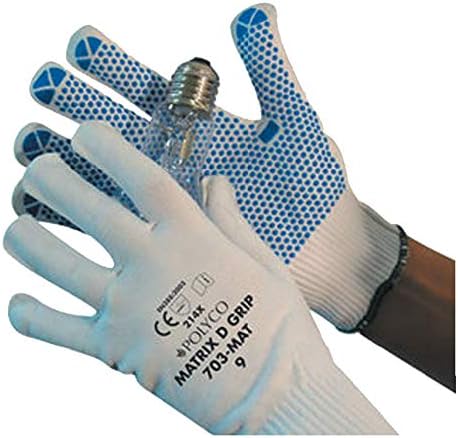 704-MAT White Matrix D Grip Gloves Size 10 - Pack of 10