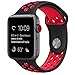OULUOQI for Apple Watch Band 38mm, Soft Silicon Replacement Band for Apple Watch Series 3/2/1, nike+, Sport, Edition, S/M Size ( Black / Red )