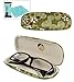 JAVOedge Cherry Blossom Print Eyeglass Clam Shell Style Case with Microfiber Glass Cleaning Cloth