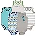 Luvable Friends 5-Pack Lightweight Sleeveless Bodysuits, Boy Sunglasses, 3-6 Months