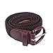 HDE Elastic Braided Stretch Belt Woven Solid Buckle with Leather Loop End Tip