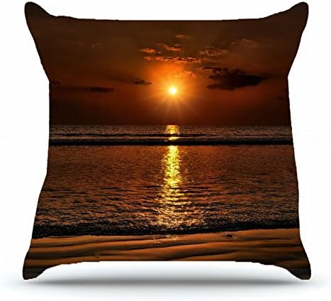Jshcsj Throw Pillowcase 18 x 18 Inches Cotton Pillow Cover Case with Hidden Zipper Decor Cushion Covers - Landscapes sea beach sun sunset For Car