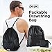 Foldable Gymsack Drawstring Bag - Water Resistant and Lightweight Nylon Packable Backpack with Drawcord Closure - Suits Men & Women Sackpack Tote Great for Travel, Gym, Fitness, Indoor/Outdoor Sports