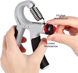 Vicloon Adjustable Hand Grip Exerciser 2 Pcs 10-50 kg Steel Spring Grey view 4
