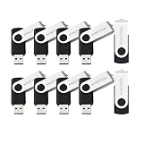 Kootion 32 GB USB Flash Drive 32 gb Flash Drive 10 Pack Thumb Drive Memory Stick Pen Drive Keychain Design Black