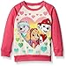 Paw Patrol Little Girls' Toddler Skye, Everest, and Marshall Hearts French Terry Sweatshirt, Cream/Pink, 3T