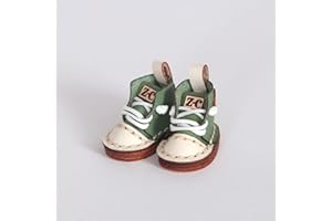 XiDonDon Doll Shoes High Top Handmade Leather Shoes for Ob11,Body9,GSC,Small 1/12bjd Ball Joint Doll Accessories (Green)