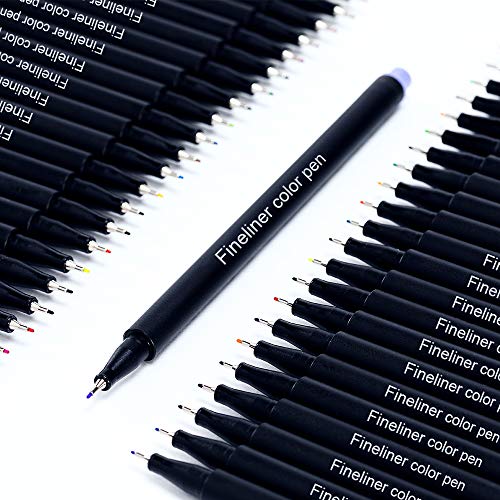 Fineliner Pens Colored Fine Tip Markers, 48 Colors Journal Planer Pens for Sketch, Writing, Coloring Book, Taking Note, Calendar - Art & Bullet Journal Supplies